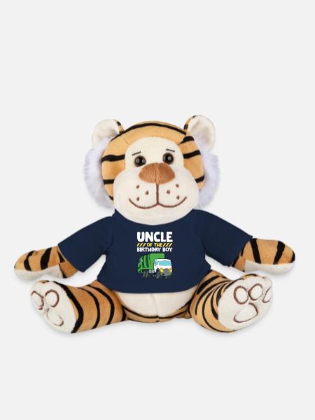 Oncle du camion à ordures du garçon d’anniversaire - Peluche Tigre - bleu marine