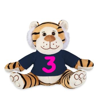 3 Jahre Geburtstag pink - Plüschtiger - French Navy - Vorne