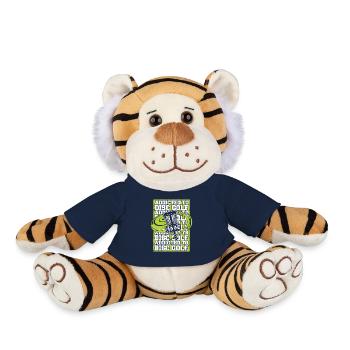 Accro au Disc Golf Disc Golfer Frisbee Golf - Peluche Tigre - bleu marine - Devant