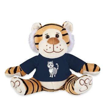 Lächelnde Katze für Katzenfreunde - Plüschtiger - French Navy - Vorne