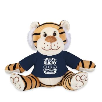 Cadeau rugbyman. cadeau rugby France. rugby fan . - Peluche Tigre - bleu marine - Devant