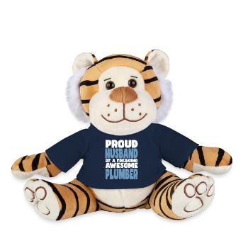 Fière épouse d’un sacré bon plombier - Peluche Tigre - bleu marine - Devant