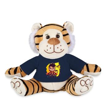 5 ans Super-héros et Action Fête d’anniversaire des enfants - Peluche Tigre - bleu marine - Devant