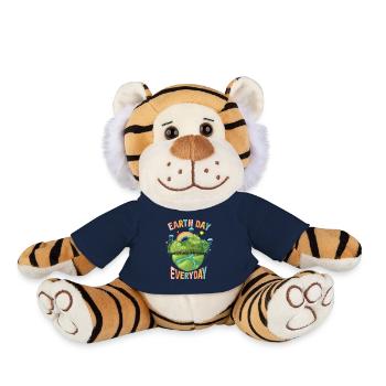 Earth Day Everyday Environmental Awareness - Plush Tiger - french navy - Front