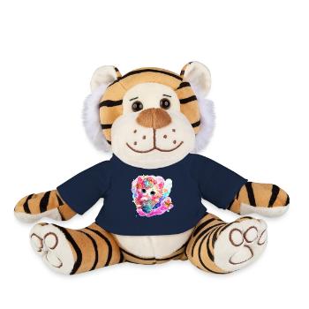 Chat - illustration - Peluche Tigre - bleu marine - Devant