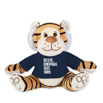 Meilleure épouse de la Saint-Valentin depuis 1989 - Peluche Tigre - bleu marine - Devant