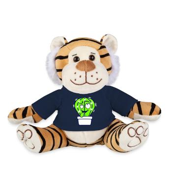 Cactus Cacti Face Prickly Funny Grimace - Plush Tiger - french navy - Front