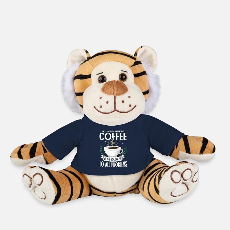 Coffee: the solution to all problems Coffee - Plush Tiger - french navy