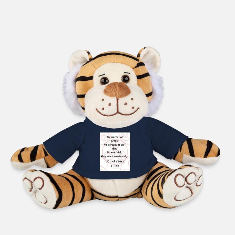 Do not react. Think. - Plush Tiger - french navy