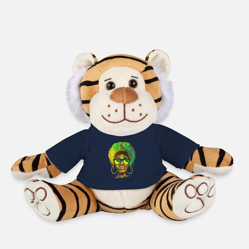 Guyane française - Peluche Tigre - bleu marine