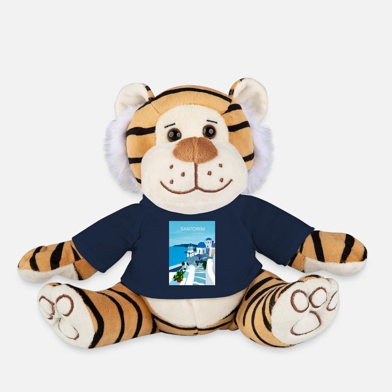 SAntorini, greece - Plush Tiger - french navy