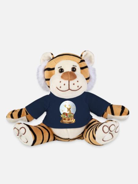 nostalgische Schneekugel mit Hirsch zu Weihnachten - Plüschtiger - French Navy