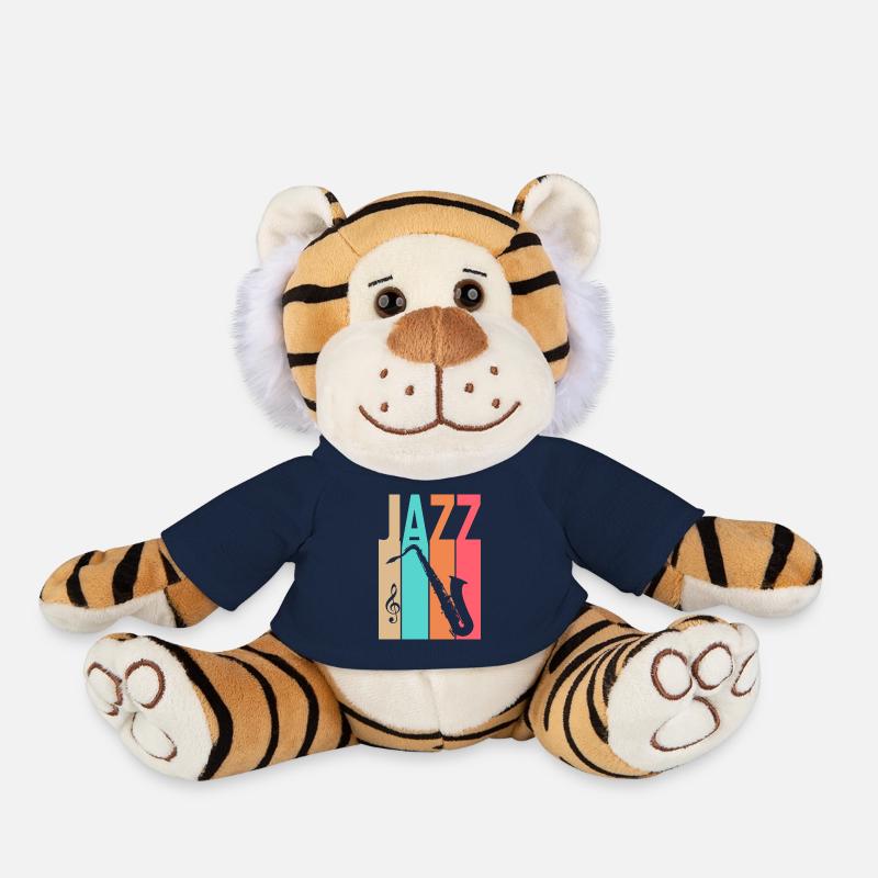 Vintage Jazz - Jazz Music - Plush Tiger - french navy