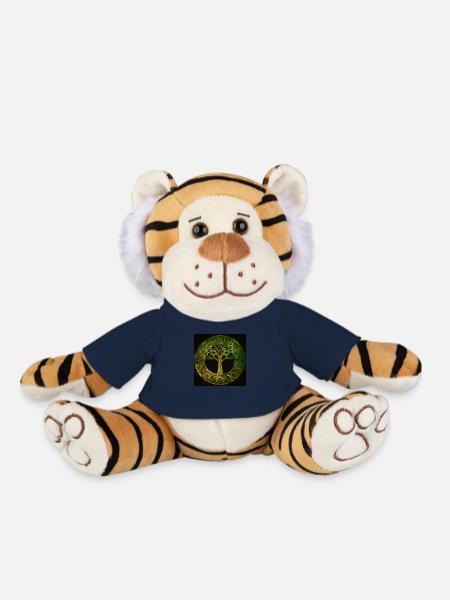 Arbre de vie celtique - Peluche Tigre - bleu marine