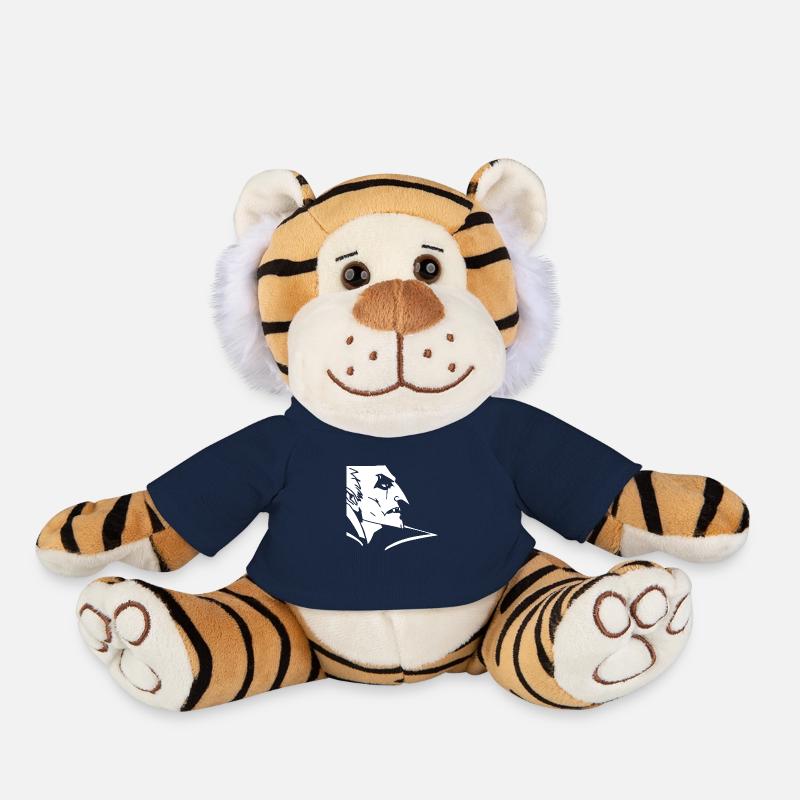 Vampire de profil gravure sur bois - Peluche Tigre - bleu marine