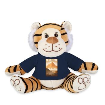 Zugspitze Alpes Randonnée Montagne Cadeau - Peluche Tigre - bleu marine - Devant