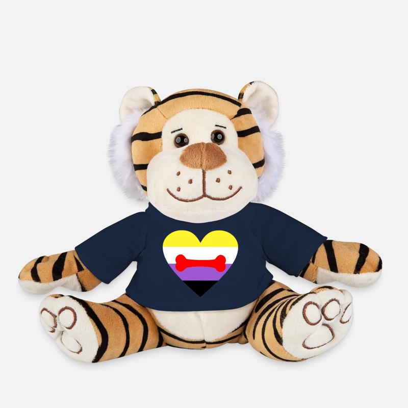 Nonbinary Puppy Play LGBTQ Pride - Plush Tiger - french navy