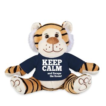Restez calme et échappez au jeu de sortie de la pièce - Peluche Tigre - bleu marine - Devant