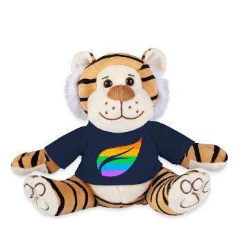 Gay Pride Parade LGBTQ+ Rainbow Flag Body Positive - Plush Tiger - french navy - Front