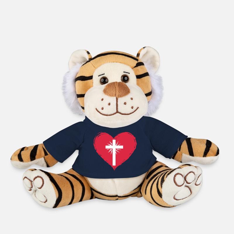 heart cross - Plush Tiger - french navy