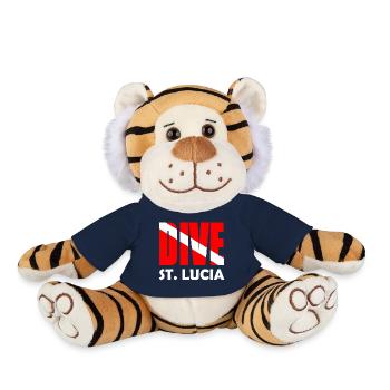 Dive St. Lucia - Diver Down Flag Scuba Diving - Plush Tiger - french navy - Front