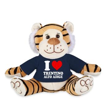 J’aime Trentin, Haut-Adige, région, Italie, ville - Peluche Tigre - bleu marine - Devant