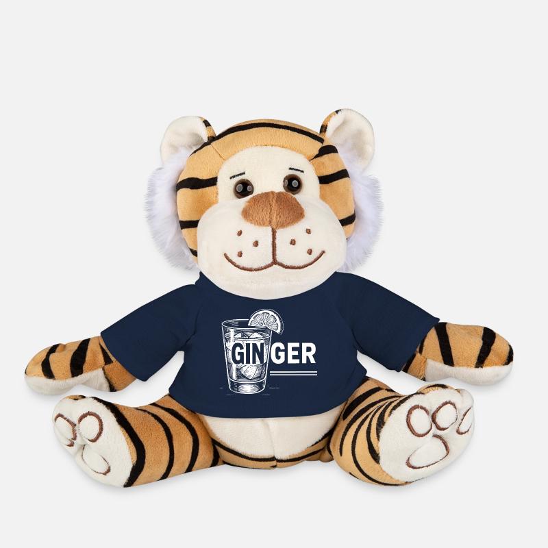 Gingembre : Idée cadeau parfaite pour les rousses ! - Peluche Tigre - bleu marine