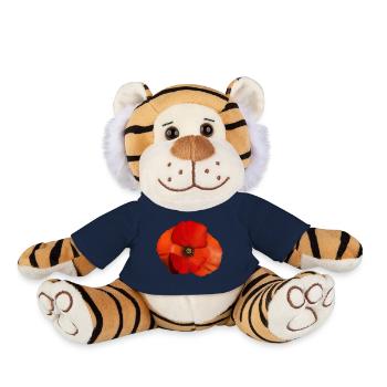 Poppy flower - Plush Tiger - french navy - Front
