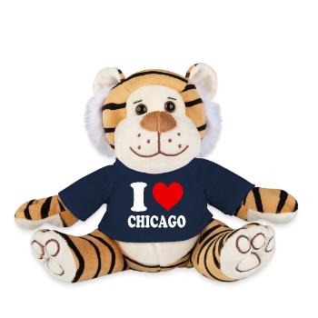 J’aime Chicago Heart Amérique États-Unis Drôle - Peluche Tigre - bleu marine - Devant