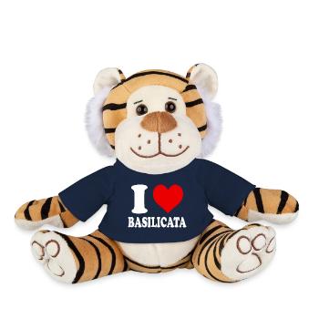 I Love Basilicata Heart Region Italy Funny - Plush Tiger - french navy - Front