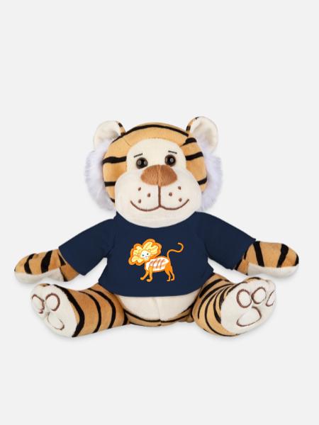 Lion blanc, peinture abstraite - Peluche Tigre - bleu marine