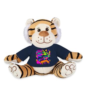 80s Party Vintage Theme Party - Plush Tiger - french navy - Front