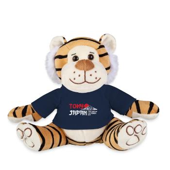 Voyage en Asie Voyage au temple - Peluche Tigre - bleu marine - Devant