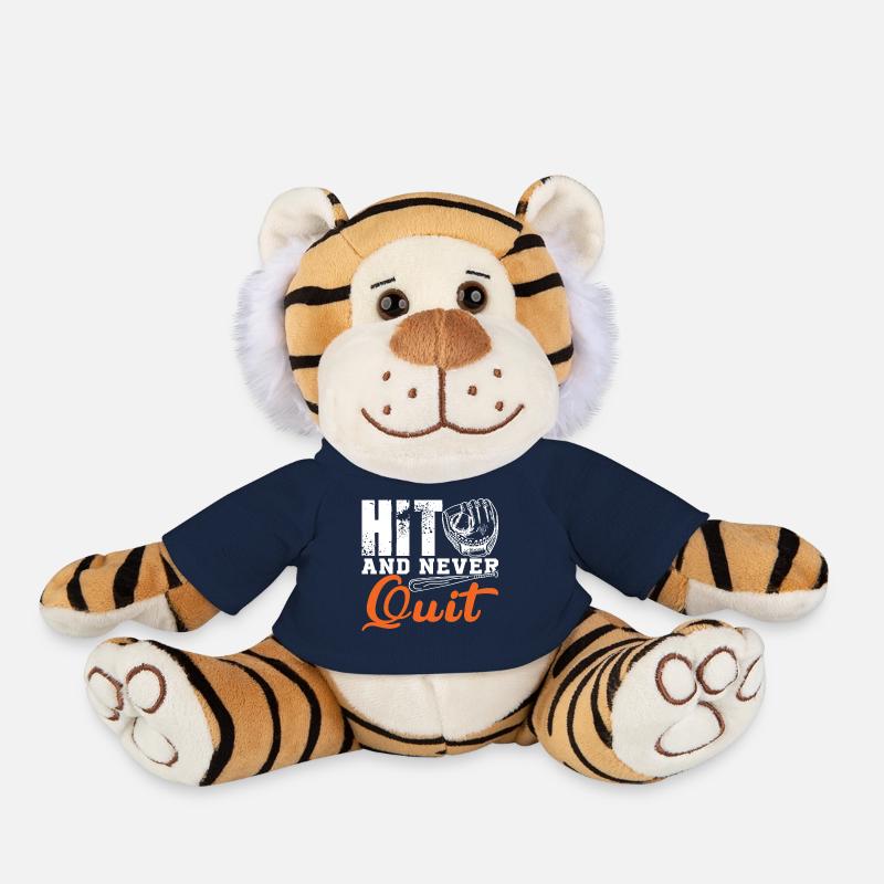 hit and never quit - Plush Tiger - french navy