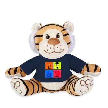 Minimalist Lineart Women Face Line Art - Plush Tiger - french navy - Front