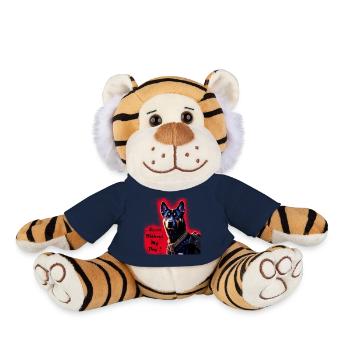 Jamais sans mon chien ! - Peluche Tigre - bleu marine - Devant