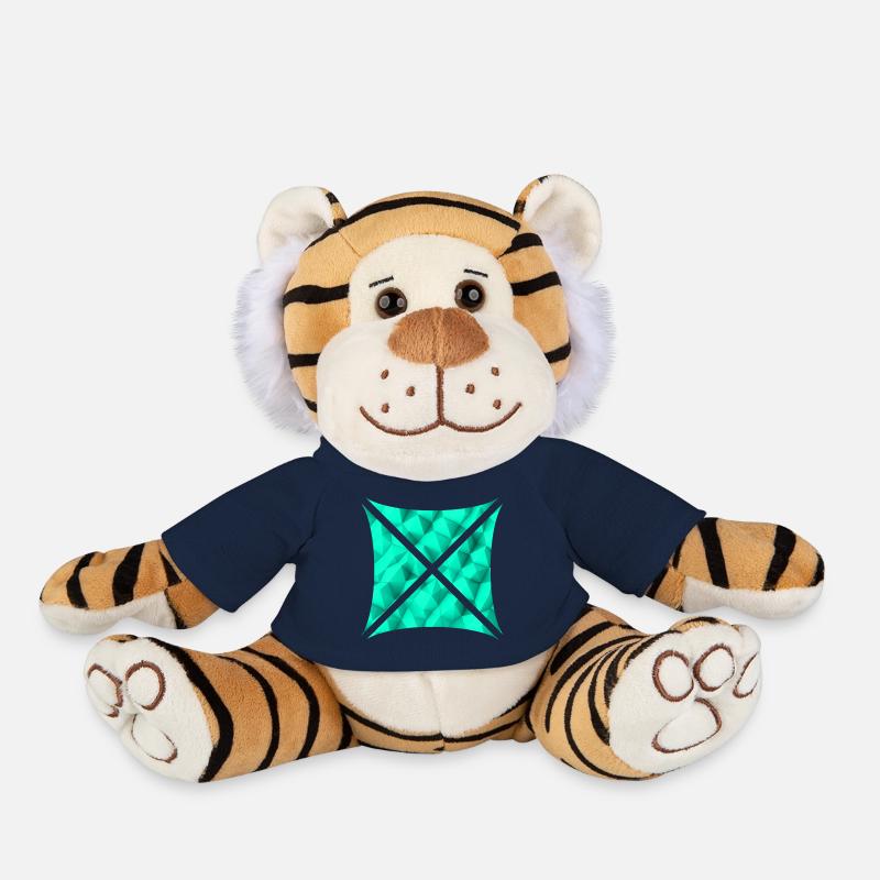 Abstract Polygon Design Turquoise - Plush Tiger - french navy
