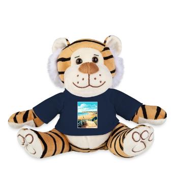 Bournemouth Dorset Vintage voyage affiche Souvenir - Peluche Tigre - bleu marine - Devant