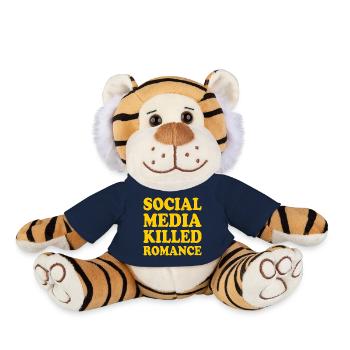 social media killed romance - Plush Tiger - french navy - Front