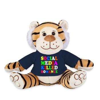 social media killed romance - Plush Tiger - french navy - Front
