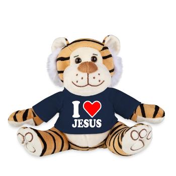 I love jesus - Plush Tiger - french navy - Front