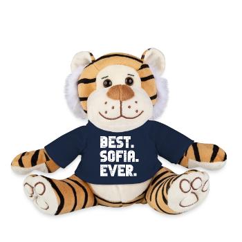Best Sofia Ever Retro Gift Saying Birthday - Plush Tiger - french navy - Front