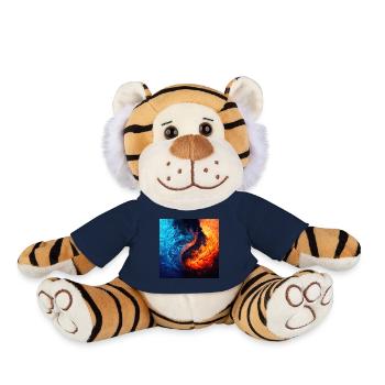 Water And Flame Pattern - Plush Tiger - french navy - Front