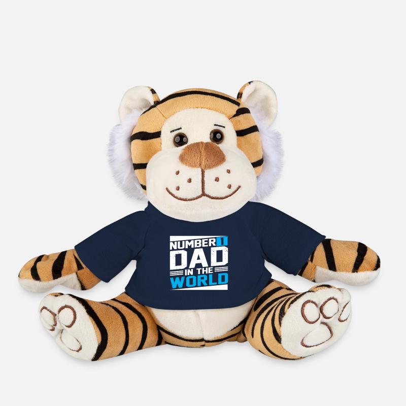 no1 papa du monde - Peluche Tigre - bleu marine