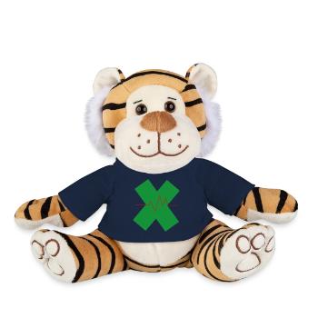 Santé X signe de vie croise le rythme cardiaque - Peluche Tigre - bleu marine - Devant