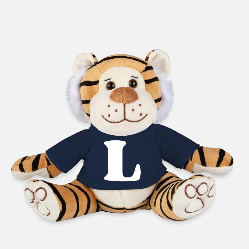 Letter l - Plush Tiger - french navy