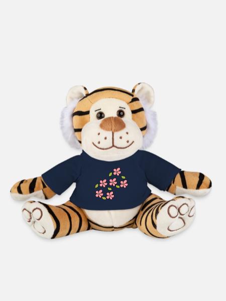 Flower Pattern Plant Symbol Nature Leaf - Plush Tiger - french navy