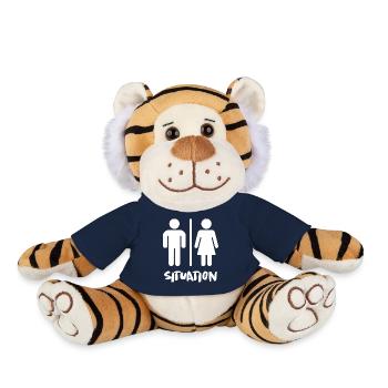 Grossesse Baby shower Babyshower Boy Girl - Peluche Tigre - bleu marine - Devant