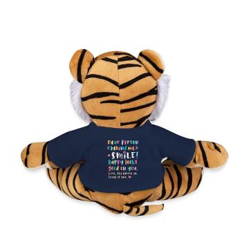 Dear person behind me, Smile, Happy looks good on - Plush Tiger - french navy - Back