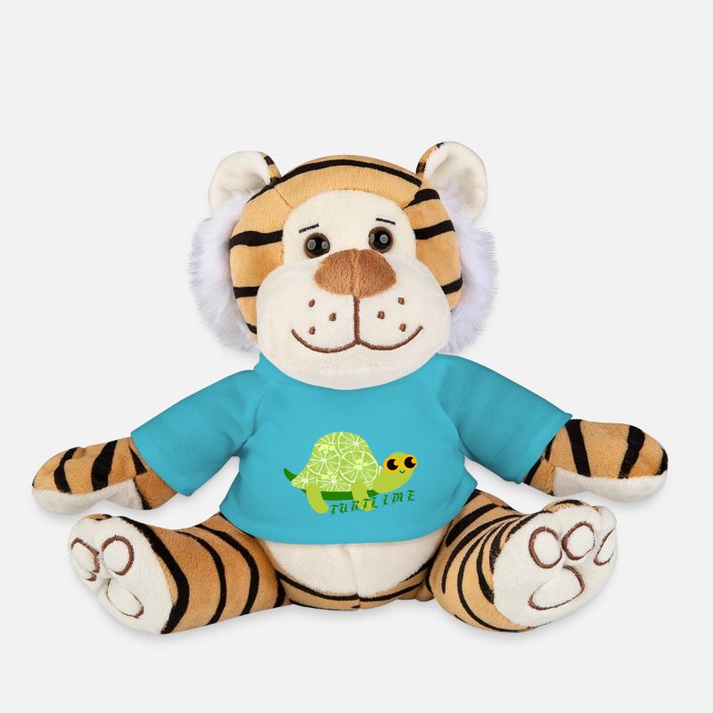 Lime turtle. - Plush Tiger - atoll blue
